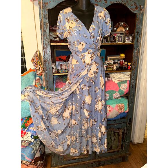 AUGUSTE THE LABEL AUSTRALIA ABIGAIL COTTAGE MUSE FLORAL WRAP MAXIDRESS 2 - Picture 2 of 8